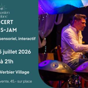 Concert TRANS-JAM : UN VOYAGE SENSORIEL AU CŒUR DE L’ÉGLISE DE VERBIER Le 15 juillet, vivez une soirée hors du temps dans le cadre majestueux de l'Église de Verbier Village.